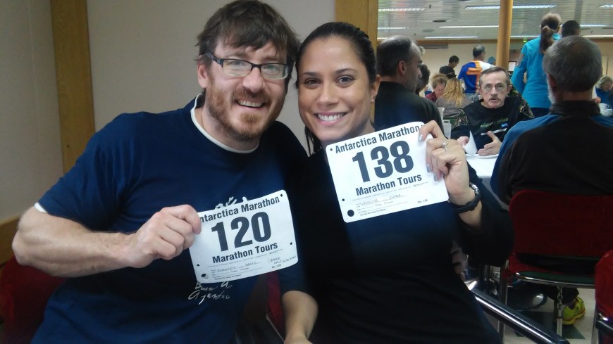 Getting our race bibs