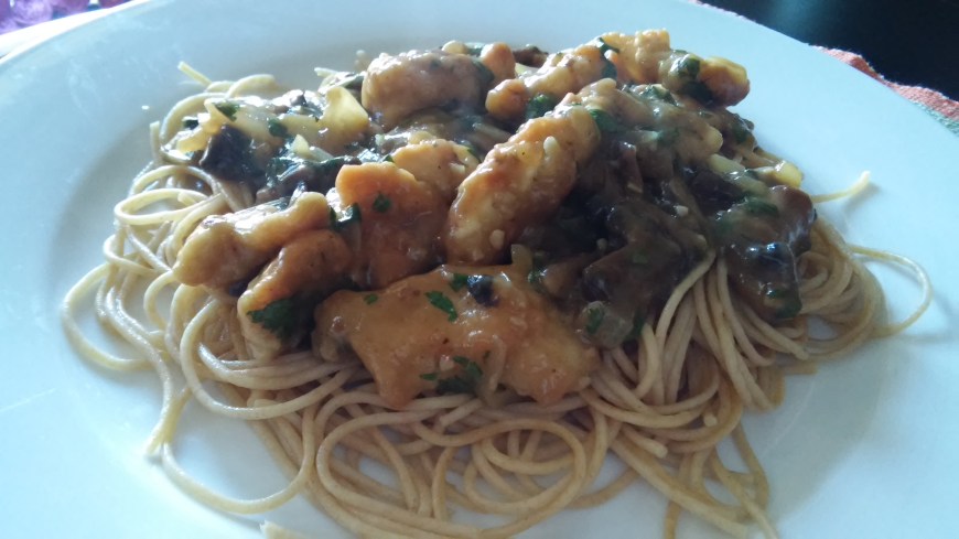 Chicken Marsala over Pasta